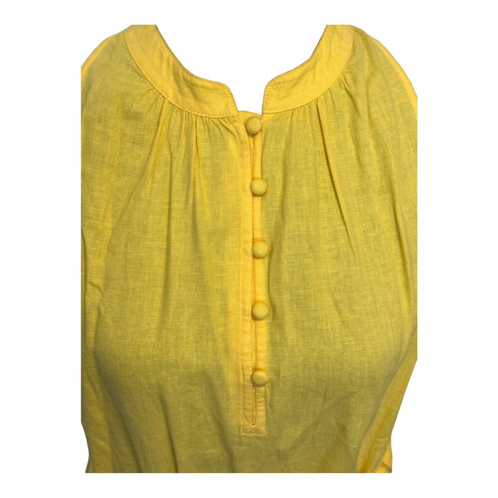 Women's Yellow Linen Dress by Ann Taylor Factory Size S Midi Yellow Summer Dress - Picture 2 of 16